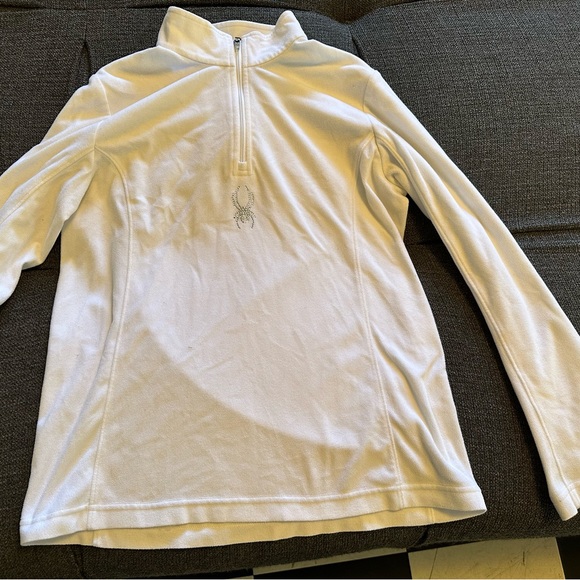 SPYDER WOMEN’s SHIMMER BUG ZIP T-NECK SHIRT - Picture 2 of 3